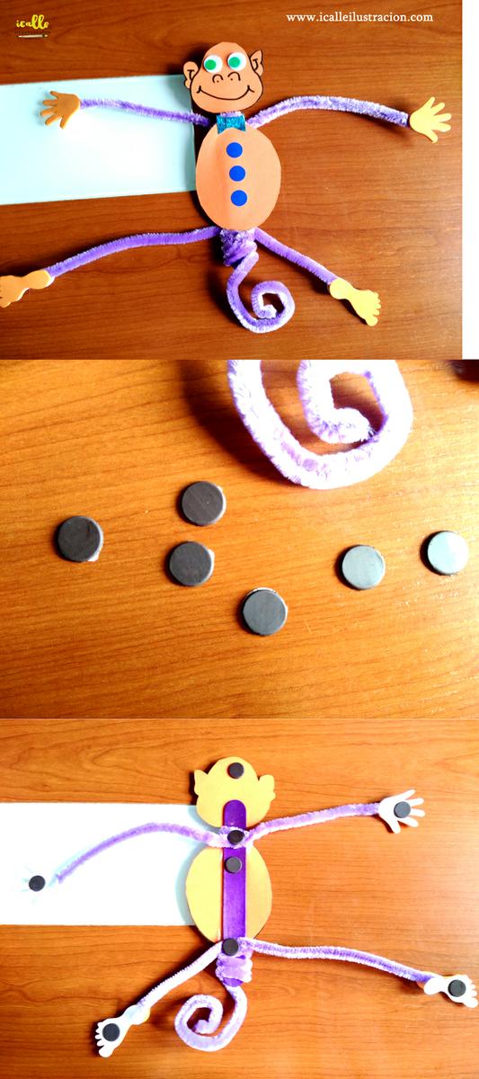 Muñecos divertidos con imanes mono paso a paso 