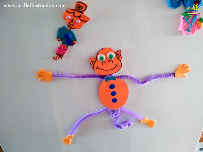 Muñecos divertidos con imanes mono terminado ICalle Ilustración