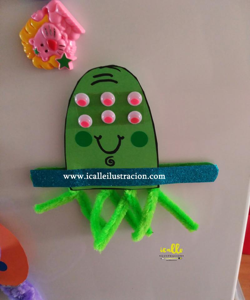 Muñecos divertidos con imanes marciano terminado ICalle Ilustración