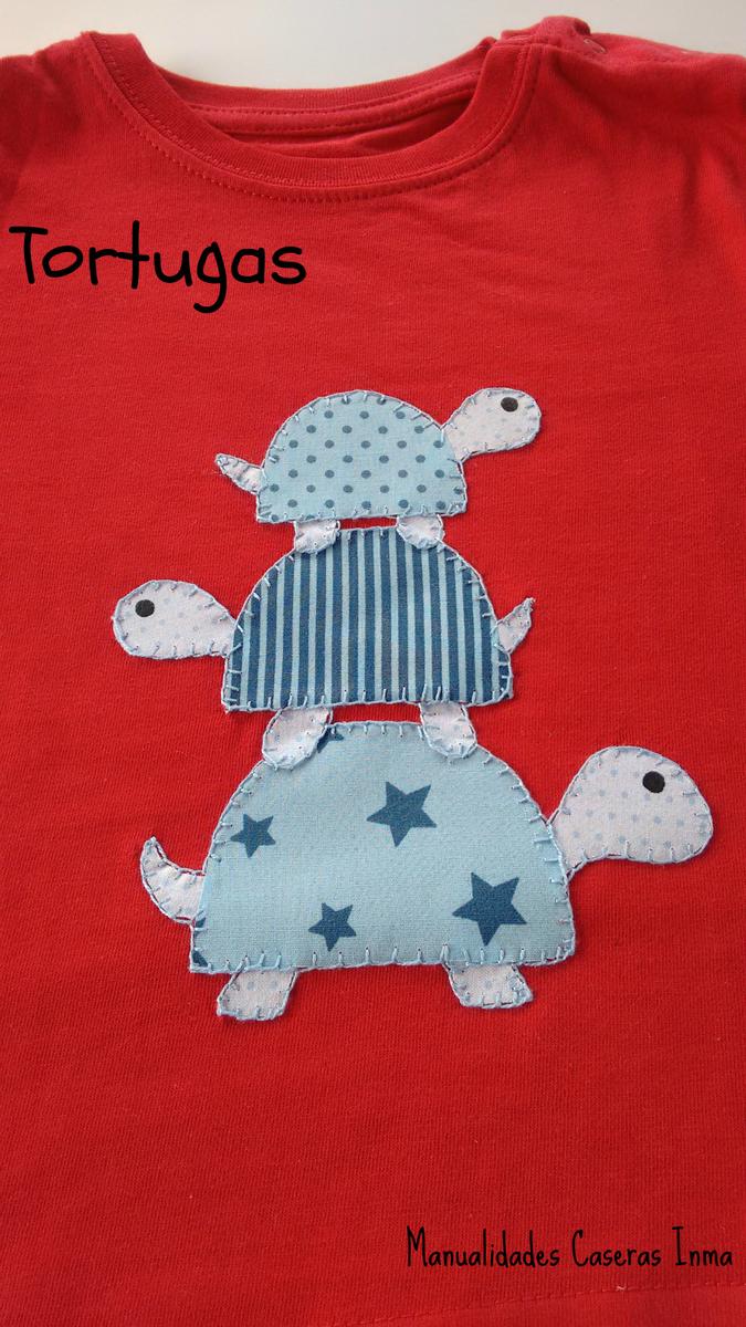 Manualidades Caseras Inma_ camiseta tortugas detalle de las tortugas