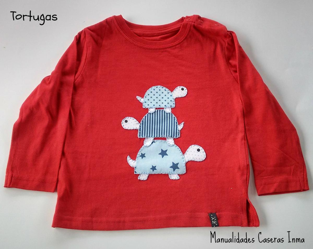 Manualidades Caseras Inma_ camiseta tortugas en tonos azules