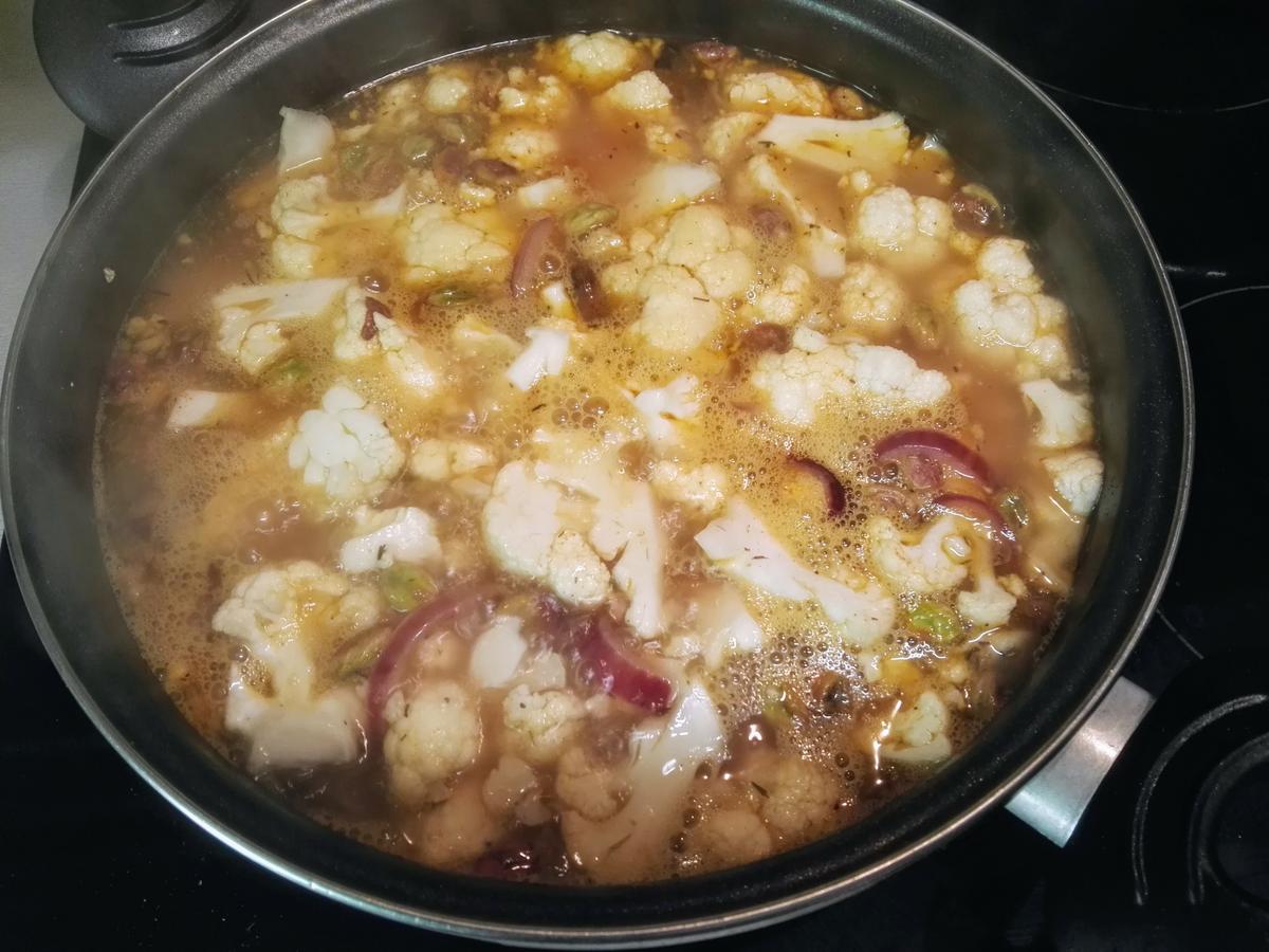 empezando a cocer la coliflor