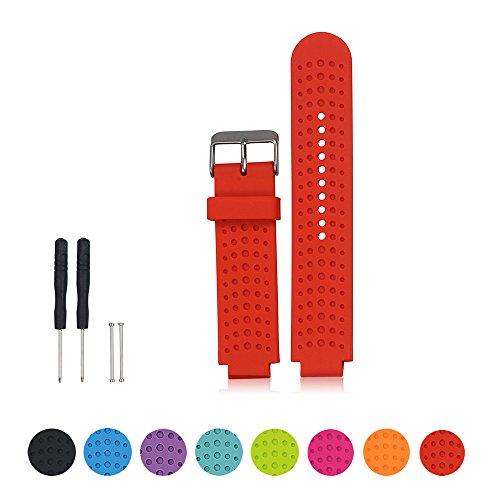 Correa de reloj Garmin Forerunner 220/230/235/630/620/735 x T de la pulsera, correa para reloj de muñeca de Cyeeson, banda de repuesto de silicona suave para reloj de carrera Garmin Forerunner 220/230/235/630/620/735 x T GPS , rojo