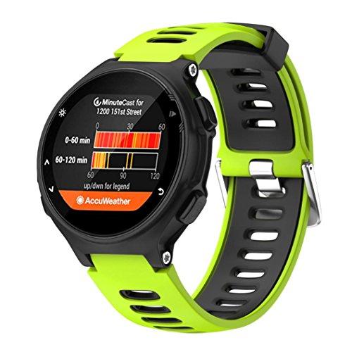 Fossen Moda Sport Pulsera de Reloj Reemplazo Banda Correas para Garmin Forerunner 735XT (Verde)