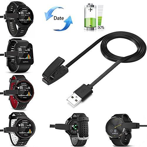 Fun Sponsor Cargador Garmin Forerunner 235, USB Cable Cargador Clip para Garmin Forerunner 230 235 630 735XT Focus S20 Cargador de Garmin