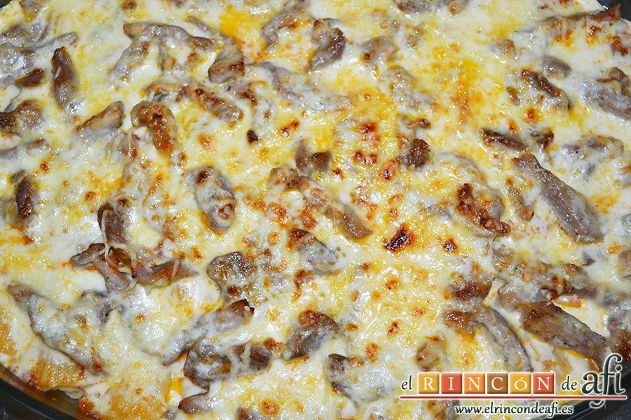 Tortiglioni del Cardenal, gratinar