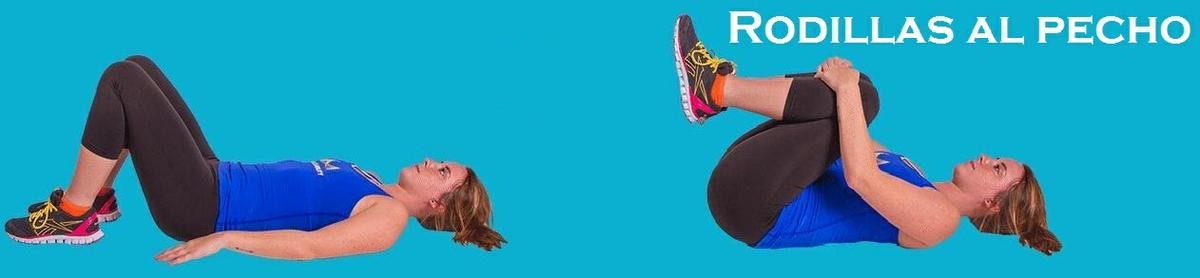 Fisioterapia de columna vertebral, ejercicio de rodillas al pecho