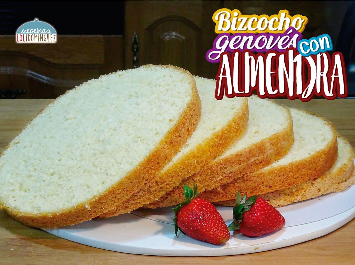 Bizcocho genovés con almendra ¡Súper alto y esponjoso!
