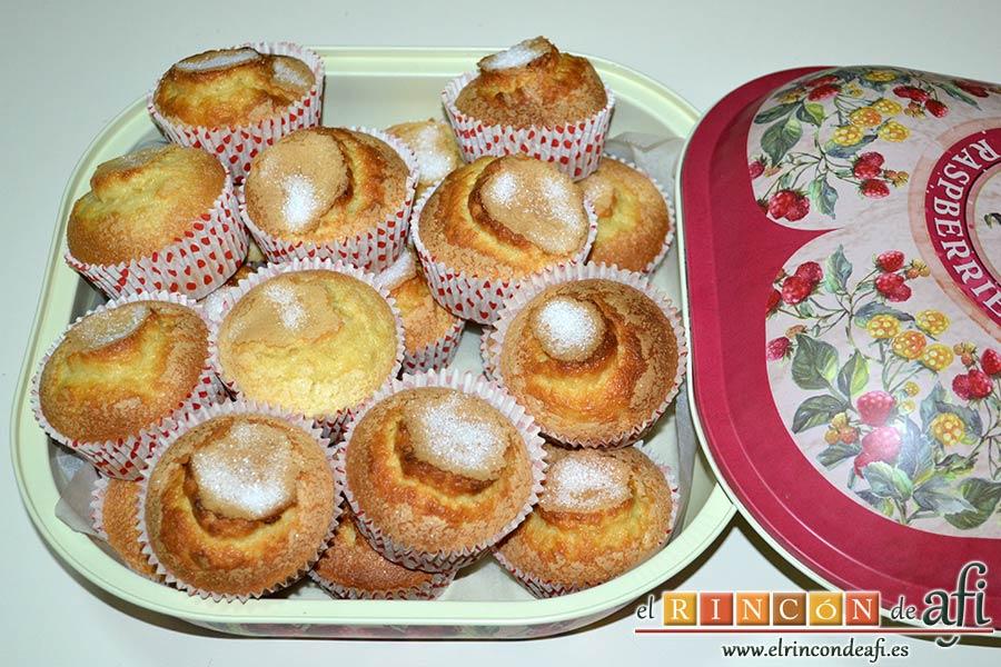 Magdalenas de aceite de oliva, sugerencia de presentación