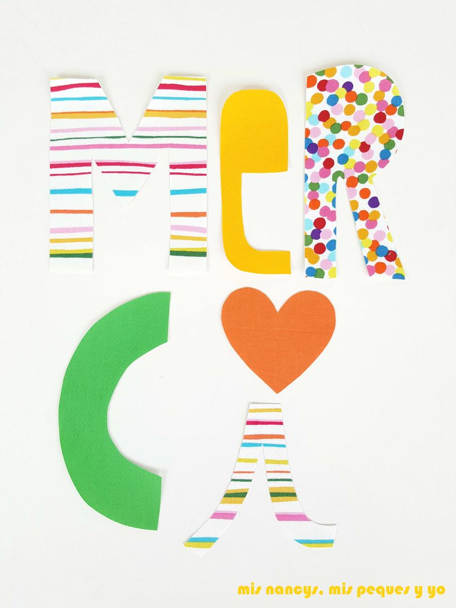 mis nancys, mis peques y yo, tutorial aplique en camiseta merci, montaje provisional