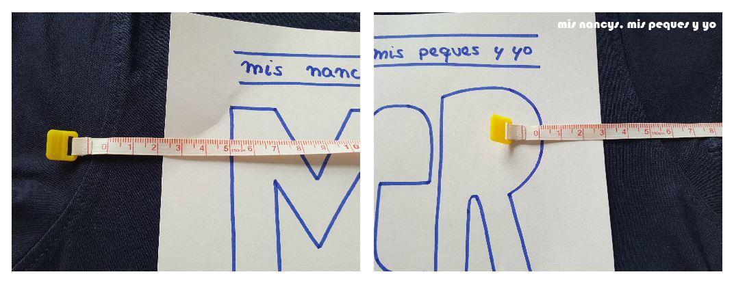 mis nancys, mis peques y yo, tutorial aplique en camiseta merci, centrar plantilla