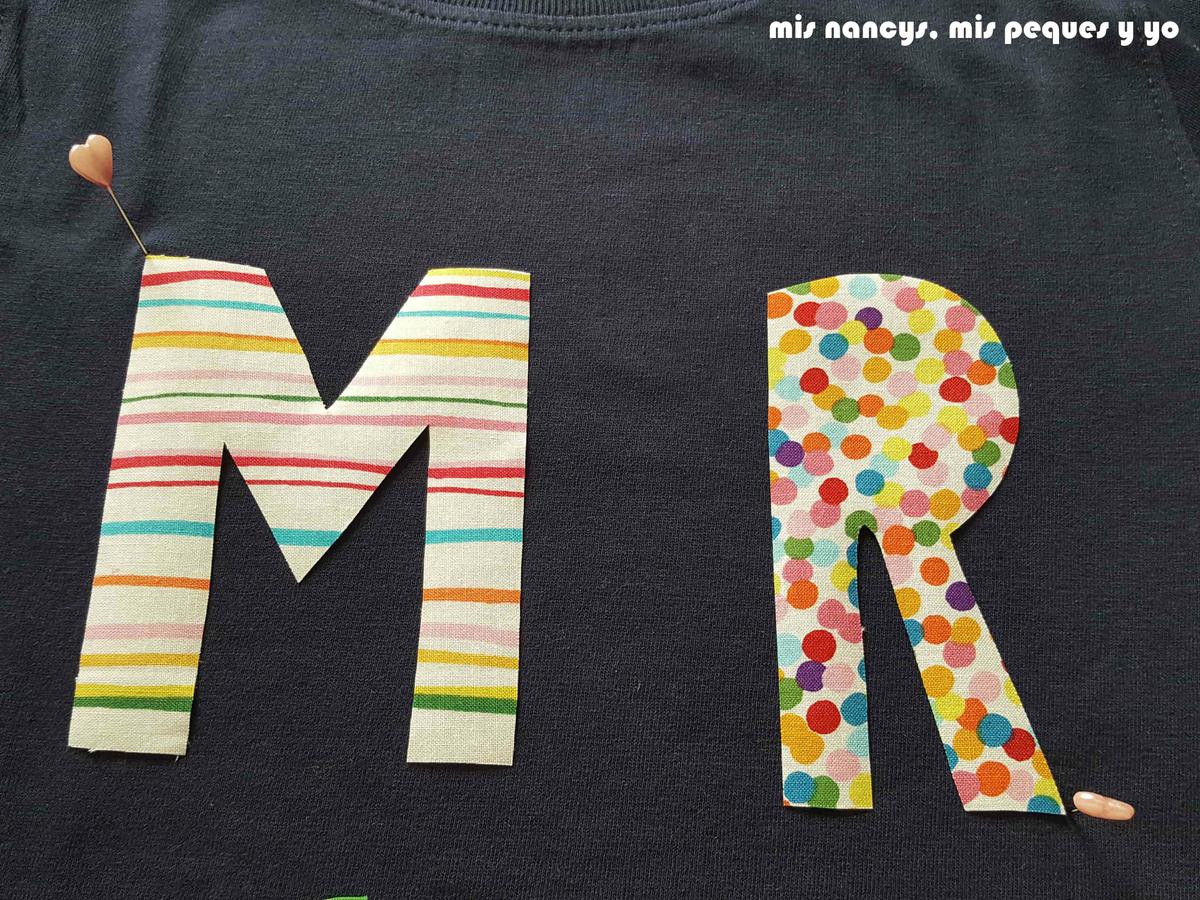 mis nancys, mis peques y yo, tutorial aplique en camiseta merci, despegar flixelina