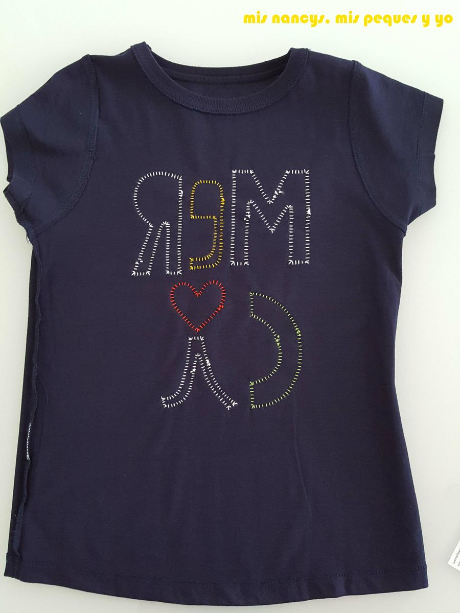 mis nancys, mis peques y yo, tutorial aplique en camiseta merci, punto feston parte trasera