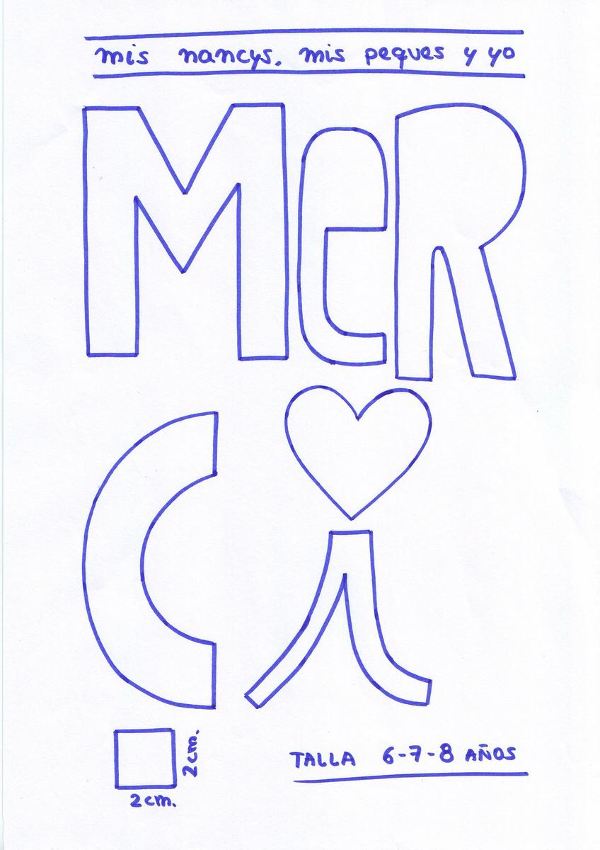 mis nancys, mis peques y yo, tutorial aplique en camiseta merci, patron talla 6-7-8