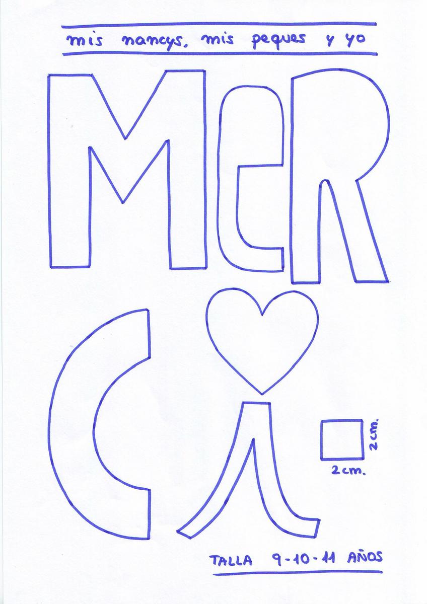 mis nancys, mis peques y yo, tutorial aplique en camiseta merci, patron talla 9-10-11