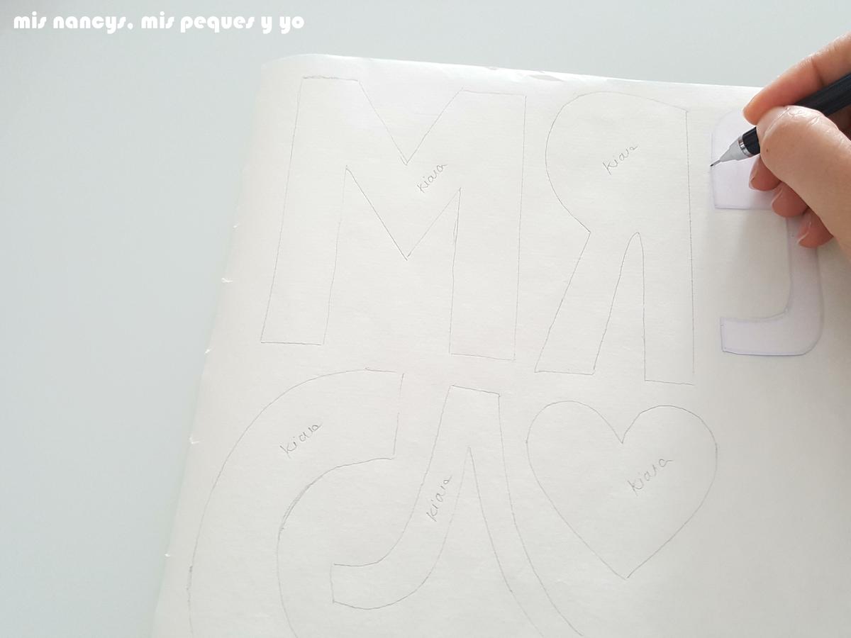 mis nancys, mis peques y yo, tutorial aplique en camiseta merci, dibujar flixelina