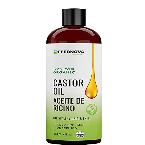 Aceite de Ricino Castor 100% PURO y ORGANICO - Para el Cabello Cejas Pestañas Piel Artritis - Libre de Quimicos - Aceite de Higuereta