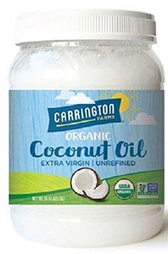 Carrington Farms Gluten Free, Unrefined, Cold Pressed, Virgin Organic Coconut Oil, 54 oz. (Ounce), Coconut Oil For Skin & Hair Care, Cooking, Baking, Smoothies – Packaging May Vary