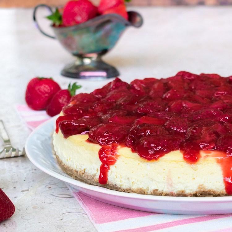 Receta de cheesecake de fresa en revista Maria Orsini