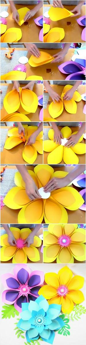 Cómo hacer flores de papel gigantes estilo hawaiano | Manualidades
