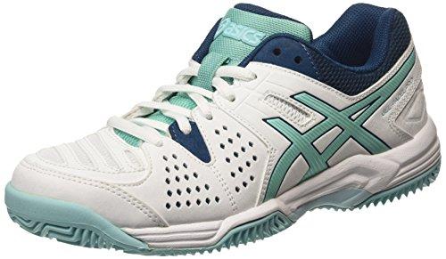 Asics Gel-Padel Pro 3 SG, Zapatillas de Tenis Mujer, Blanco (White/Pool Blue/Blue Steel 0139), 42.5 EU