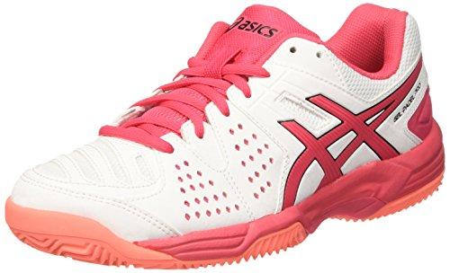 Asics E561Y0119, Zapatillas de Tenis para Mujer, Blanco (White/Rouge Red/Flash Coral), 38 EU