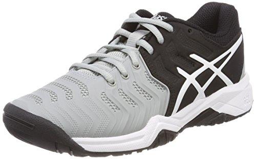 Asics Gel-Resolution 7 GS, Zapatillas de Tenis Unisex Niños, Gris (Mid Grey/Black/White 9690), 32.5 EU