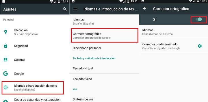 Cómo poner o quitar el corrector ortográfico y el autocorrector del teléfono