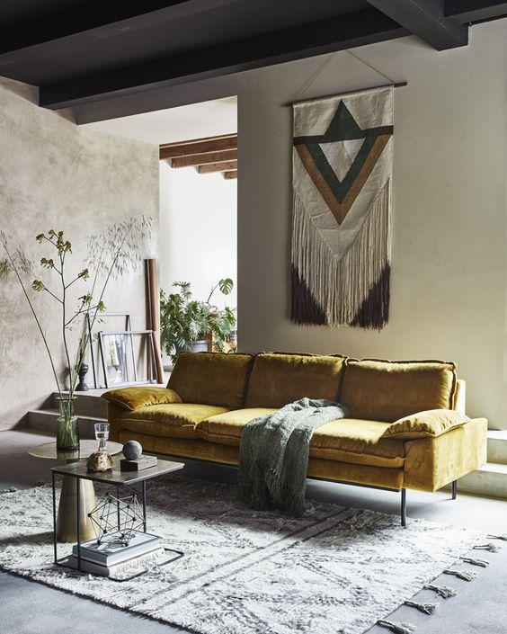 decorar el espacio sobre el sofa - tapiz o tapices boho - moderndesignhomes-gq