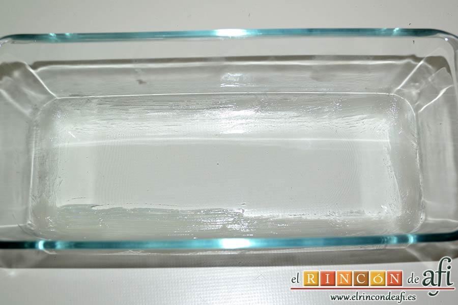 Plumcake de verduras, engrasar un molde de plumcake