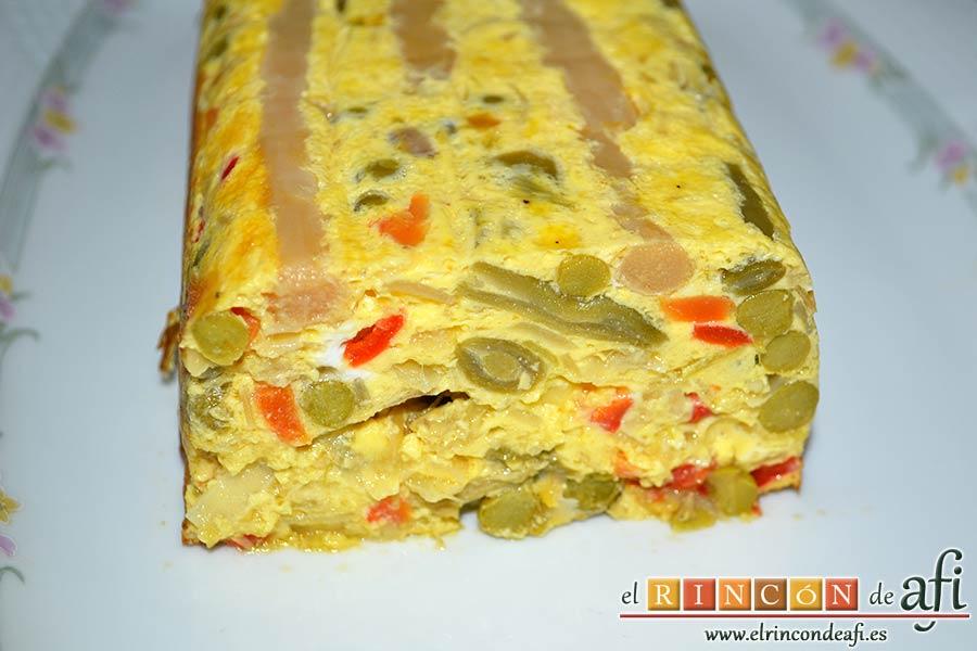 Plumcake de verduras, trocear para servir