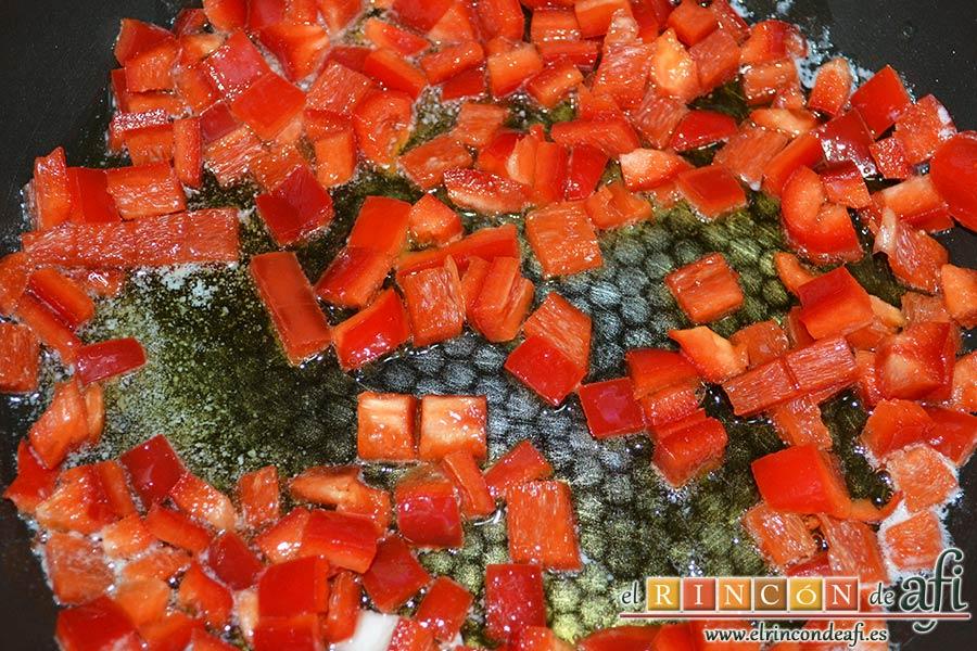 Plumcake de verduras, echar el pimiento