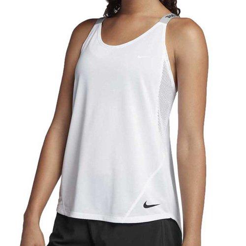Nike W DRY Tank Elastka Camiseta sin Manga, Mujer, Blanco/Negro, M