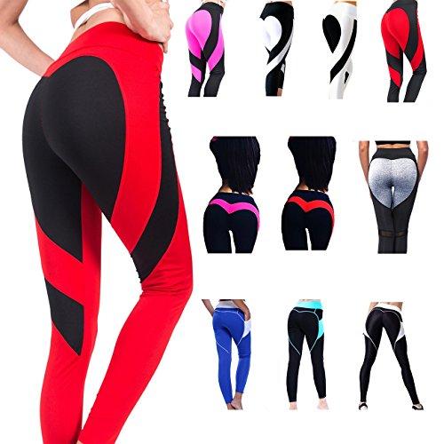 FITTOO Pantalones deportivos Mujer Yoga Leggings de Alta Cintura Elásticos y transpirables para Running Fitness 390#4 Negro & blanco Medium