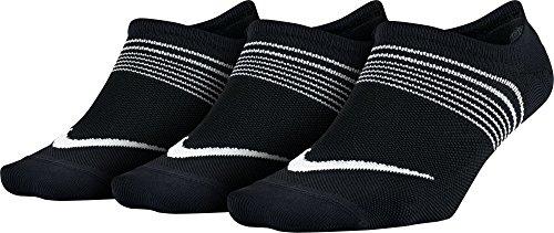 Nike Women's Everyday Plus Lightweight Training Footie (3 Pair), Color Black/White, Talla S