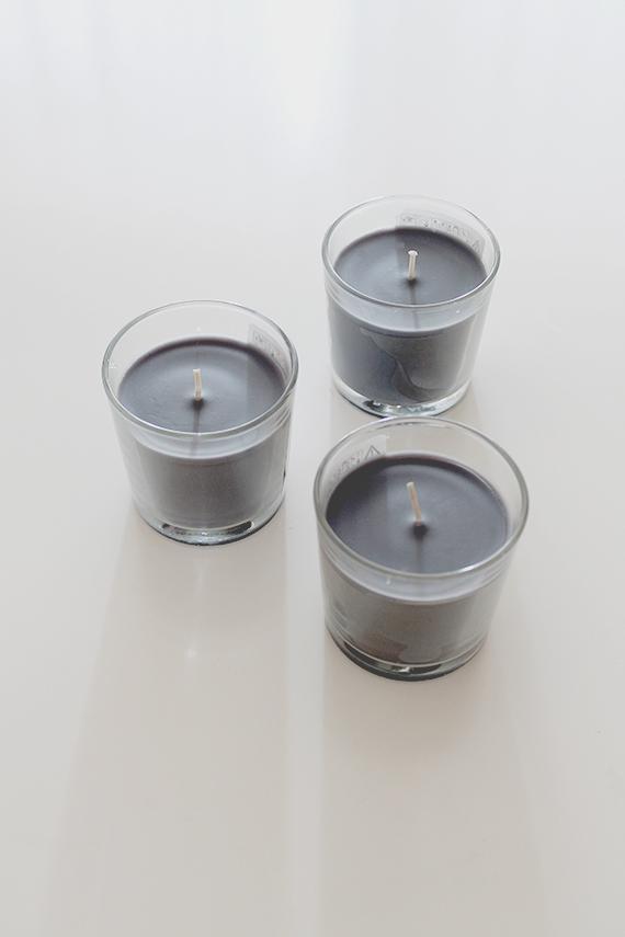 diy faux speckled candles | almost makes perfect