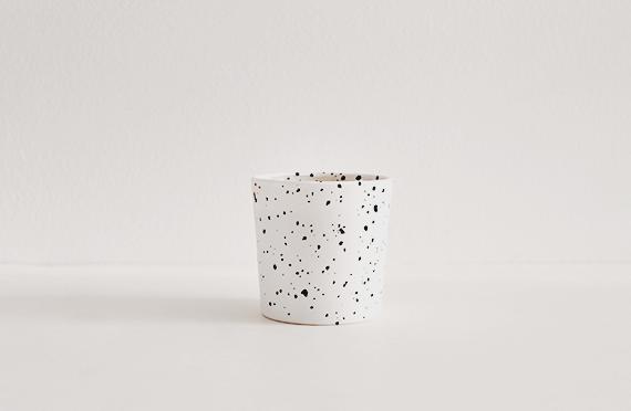 diy faux speckled candle