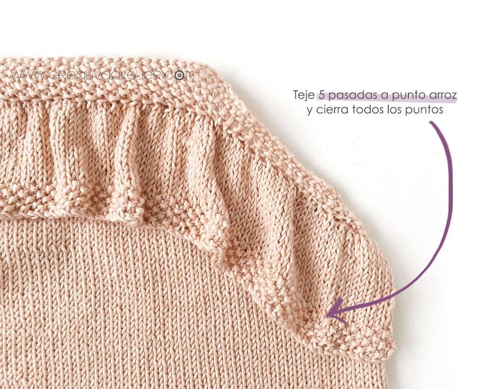 Como hacer un Top de Punto con Volante de Bebé - Tutorial y Patrón Gratis