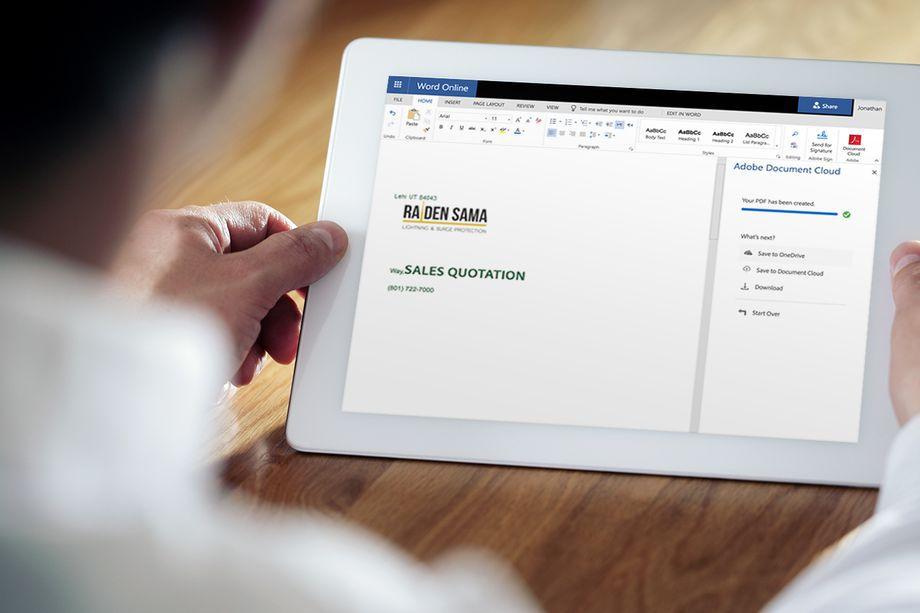 Adobe integrará servicios de PDF directamente al Microsoft Office 365