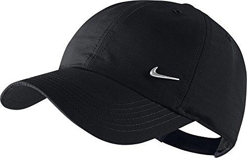 Nike Heritage 86 Swoosh AD - Gorra de tenis unisex para joven, color negro/plateado