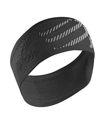 Compressport Headband - Cinta de cabeza unisex, color negro, talla única