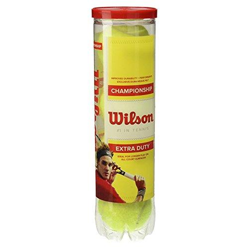 Wilson Pelotas de tenis, Champ Extra Duty, Pack de 4 pelotas, Todas las superficies de juego, Amarillo, WRT110000