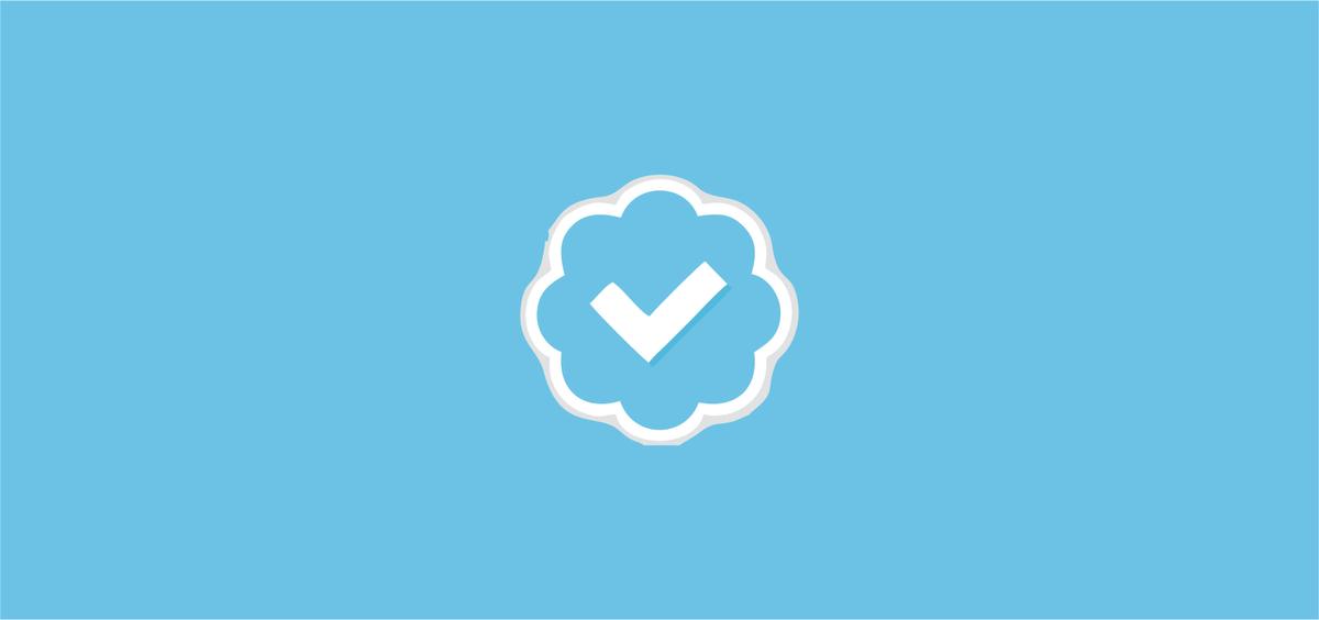 Símbolo de cuenta verificada para twitter sin ser famoso