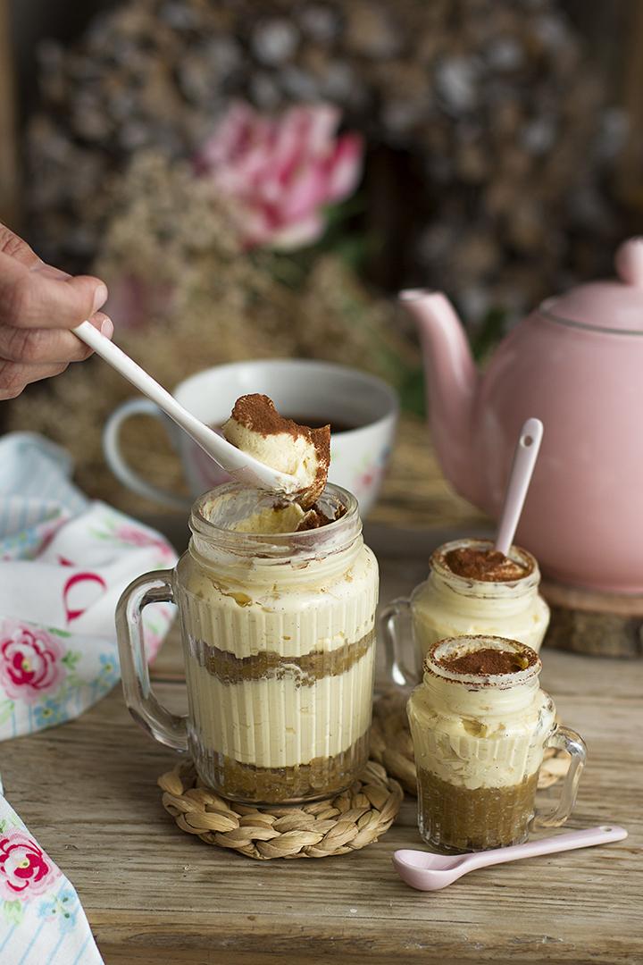 Vasitos de Tiramisu Healthy receta saludable facil de postre