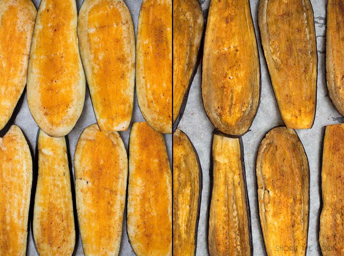berenjena al horno y hummus