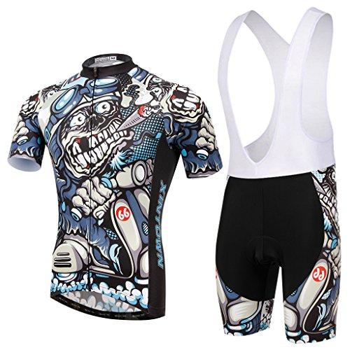 Skysper Hombres Jersey + Pantalones cortos Mangas cortas de Ciclismo Ropa Maillot Transpirable para Deportes al aire libre Ciclo Bicicleta