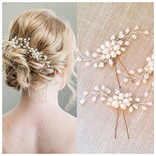 SUMAJU Wedding Hair Pins Set, 2 Pack of Bride Crystal Rhinestone Hair Pins, Hair Jewelry Hair Accessories for Women Bridal Wedding, Mothers Day Gift.Silver