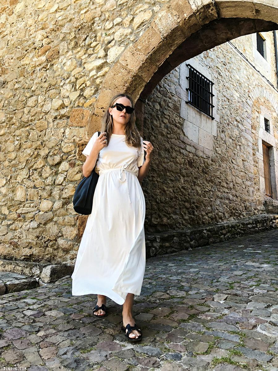 Trini | Lemaire cotton dress Hermes Oran sandals