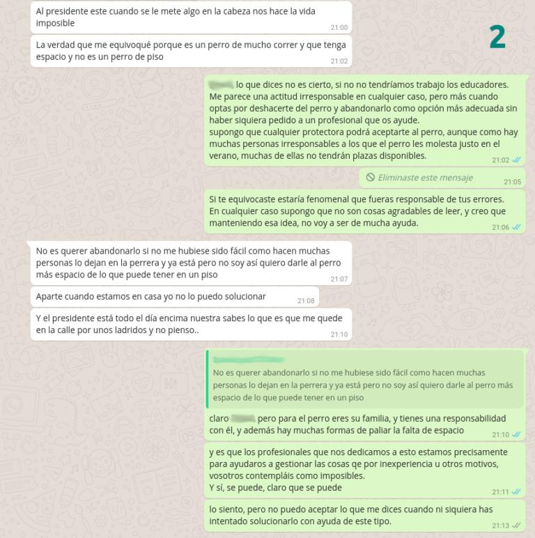 conversación abandono de perro