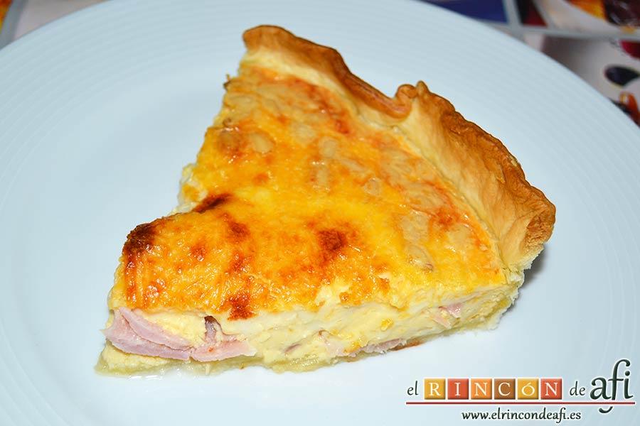 Quiche de lacón y queso, sugerencia de presentación